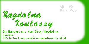 magdolna komlossy business card